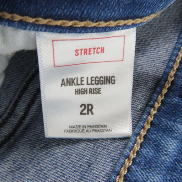 Express Ankle Legging High Rise Stretch Ripped Jeans Ankle Crop Size 2 - Picture 4 of 5